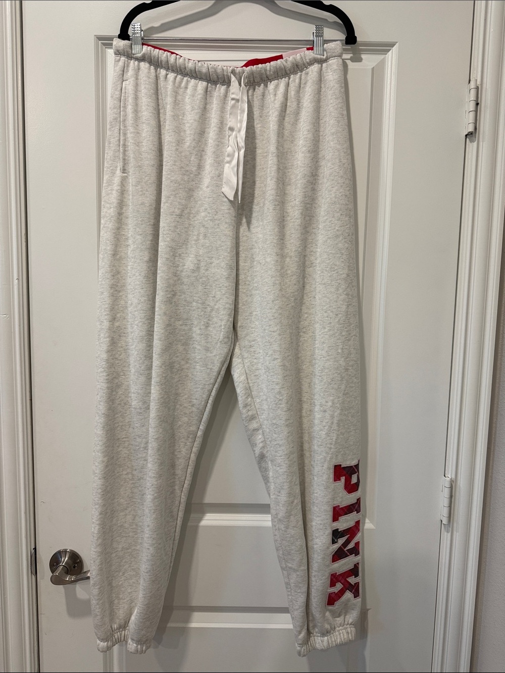 PINK Victoria's Secret Love Shack Fancy Light Gray Sweatpants 31” Inseam Long